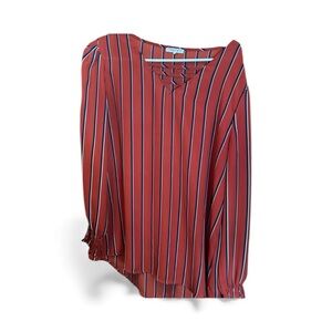 Maurices Striped V-Neck Blouse
